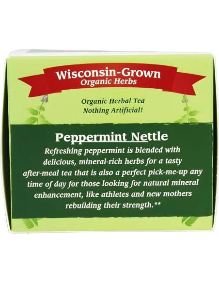 Té Herbal Orgánico Cuatro Elementos Menta y Ortiga 16 Bolsitas