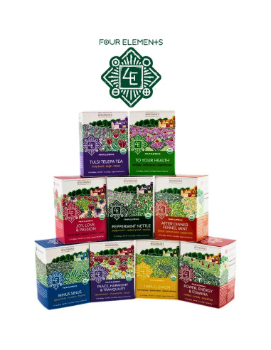 Té Herbal Orgánico Cuatro Elementos Menta y Ortiga 16 Bolsitas