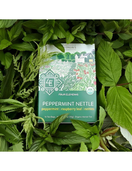 Té Herbal Orgánico Cuatro Elementos Menta y Ortiga 16 Bolsitas