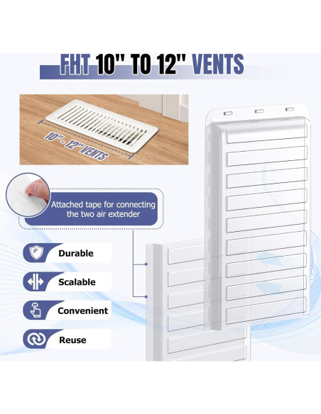Extensor Magnético de Ventilación Touri 2 Pack 33 cm Ajustable