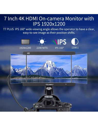 Monitor de Campo FEELWORLD LUT7 7" 4K 1920x1200 Táctil 2200nit