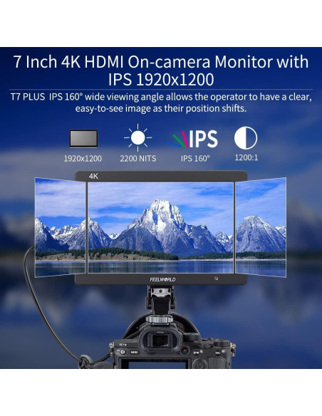 Monitor de Campo FEELWORLD LUT7 7" 4K 1920x1200 Táctil 2200nit