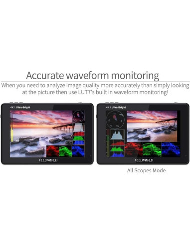 Monitor de Campo FEELWORLD LUT7 7" 4K 1920x1200 Táctil 2200nit