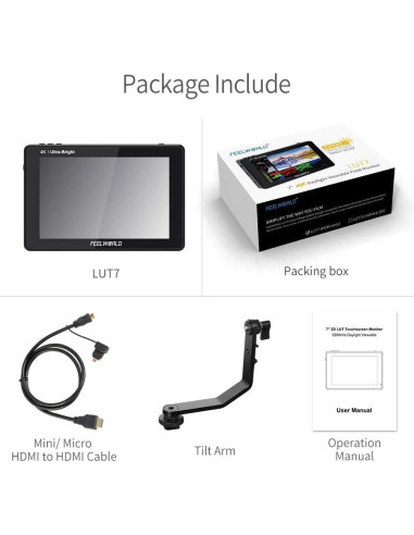 Monitor de Campo FEELWORLD LUT7 7" 4K 1920x1200 Táctil 2200nit