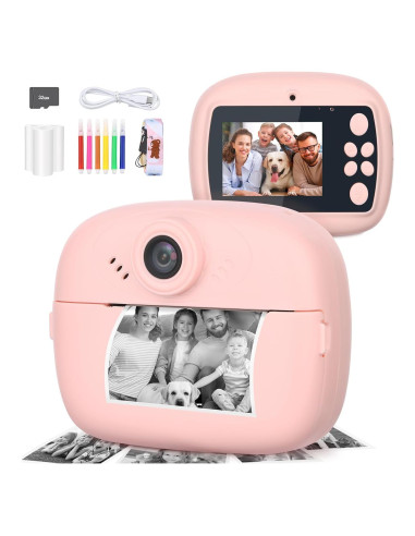 Cámara Instantánea Mafiti Q5 para Niños 48MP Rosa