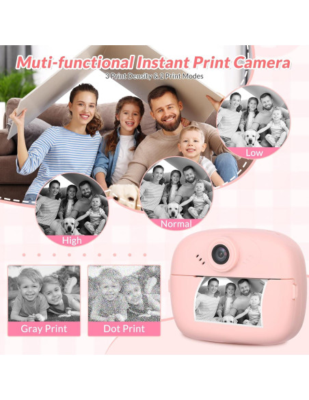 Cámara Instantánea Mafiti Q5 para Niños 48MP Rosa