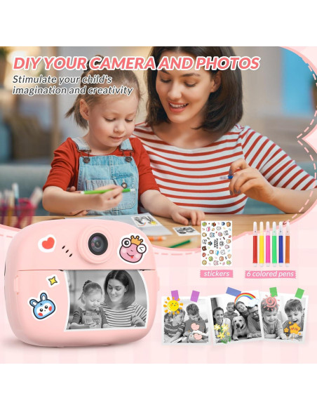 Cámara Instantánea Mafiti Q5 para Niños 48MP Rosa