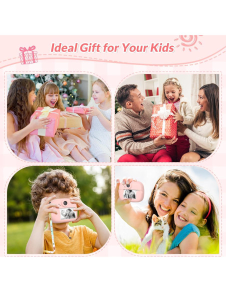 Cámara Instantánea Mafiti Q5 para Niños 48MP Rosa