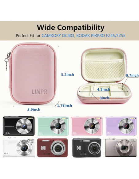 Funda de Cámara Digital Linpr Rosa para KODAK PIXPRO y Canon