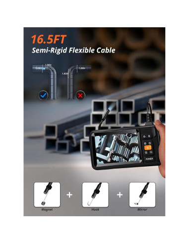 Cámara Endoscópica Vorth C33 5.03m HD 1080P IP67 con Luz