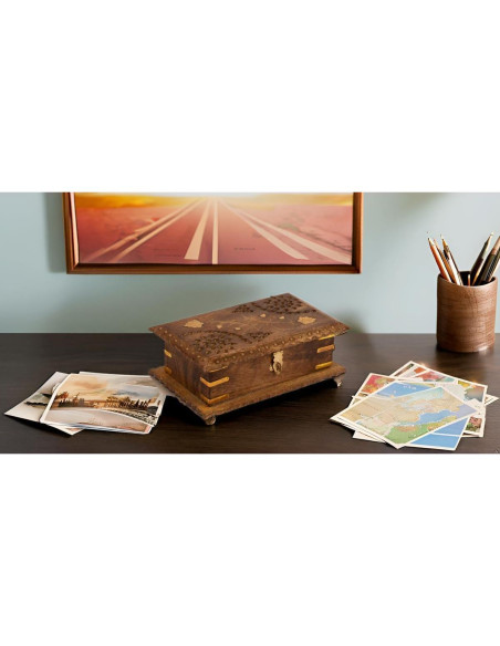 Caja de Joyería de Madera Hecha a Mano El Gran Bazar Indio 20x13cm