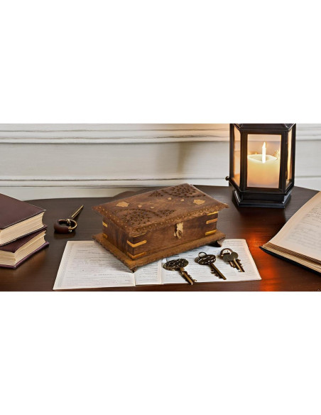 Caja de Joyería de Madera Hecha a Mano El Gran Bazar Indio 20x13cm