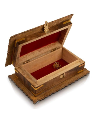 Caja de Joyería de Madera Hecha a Mano El Gran Bazar Indio 20x13cm