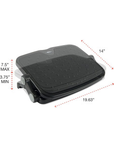 Reposapiés Ergonómico Acolchado Alera ALEFS112 Negro 35.6x49.6cm 2