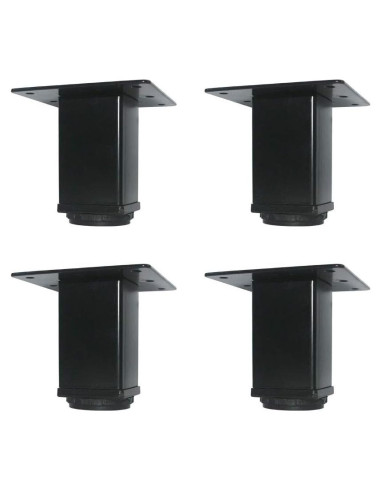 Piernas de Mueble Metálicas Ajustables QLLY 10.2 cm Juego de 4 Negro