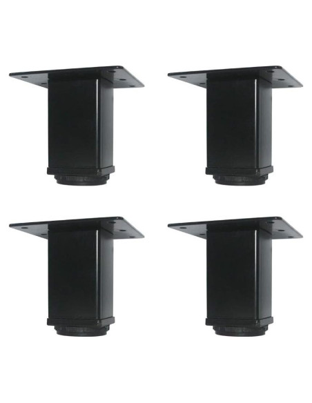 Piernas de Mueble Metálicas Ajustables QLLY 10.2 cm Juego de 4 Negro