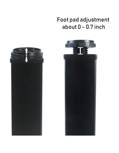 Piernas de Mueble Metálicas Ajustables QLLY 10.2 cm Juego de 4 Negro