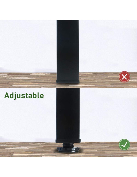 Piernas de Mueble Metálicas Ajustables QLLY 10.2 cm Juego de 4 Negro