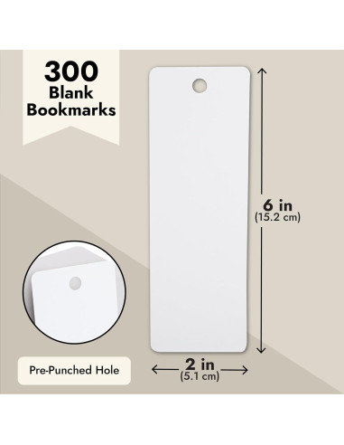 Paquete de 300 Marcadores de Libros Blancos Juvale 15.24x5.08 cm