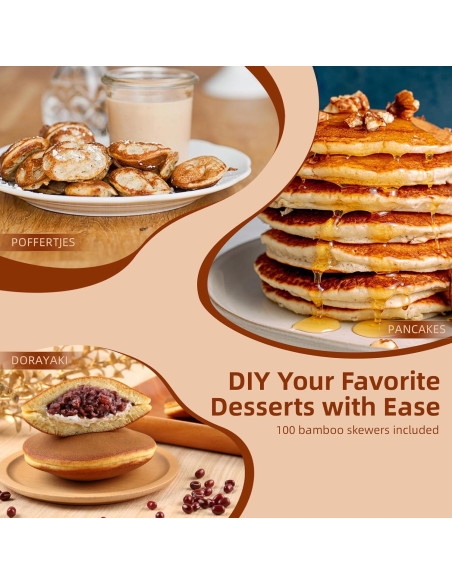 Hehinton Mini Maker de Pancakes 25 Agujeros 850W Acero Inoxidable