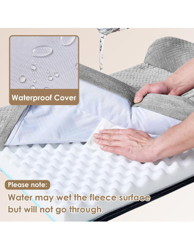 Cama para Perros EHEYCIGA Ortopédica Impermeable 76x51 cm Gris