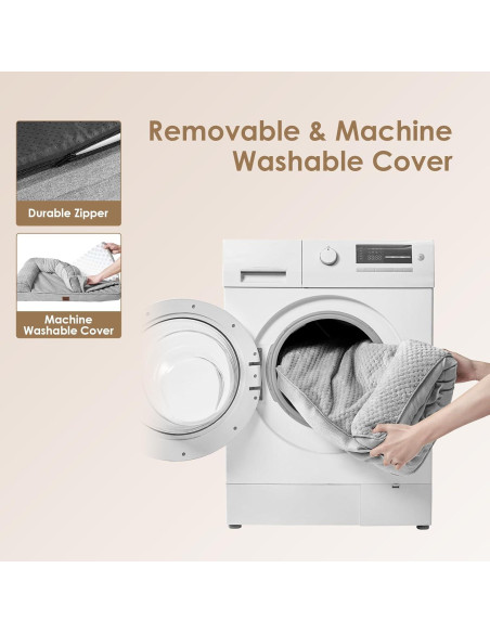 Cama para Perros EHEYCIGA Ortopédica Impermeable 76x51 cm Gris