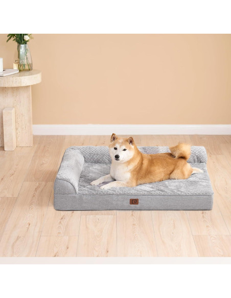 Cama para Perros EHEYCIGA Ortopédica Impermeable 76x51 cm Gris