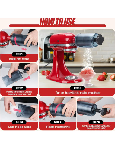 Accesorio de Hielo Raspado KitchenAid A-01 para Mezclador