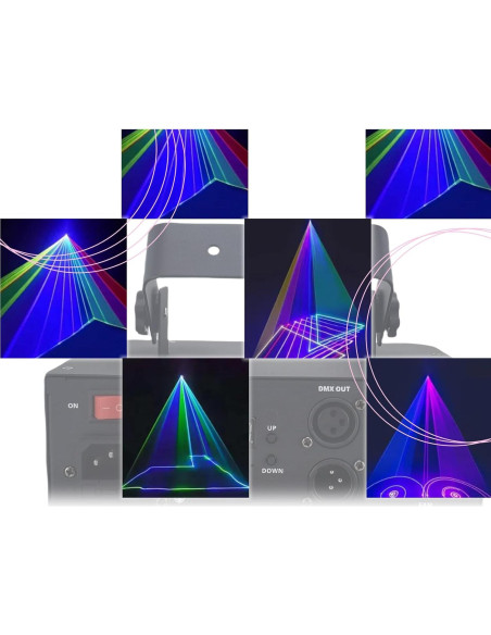 Luces Láser DJ Animación 3D RGB Control Remoto DMX - 20x12x11.5cm