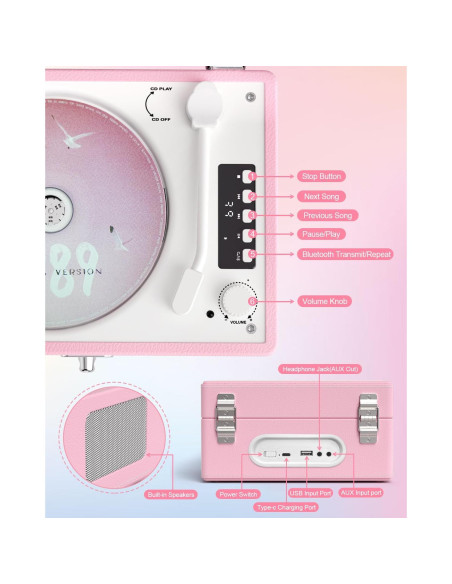 Reproductor de CD Bluetooth DANFI AUDIO DF-003 Rosa