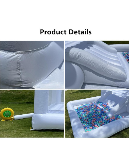 Casa de Rebote Inflable Pettool 3.96x2.44m con Tobogán y Piscina