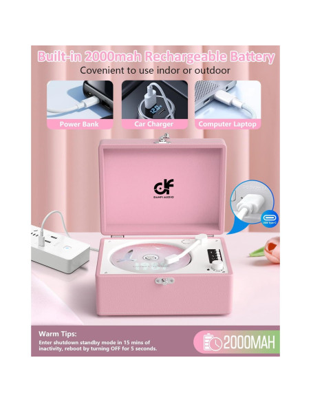 Reproductor de CD Bluetooth DANFI AUDIO DF-003 Rosa