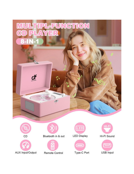 Reproductor de CD Bluetooth DANFI AUDIO DF-003 Rosa