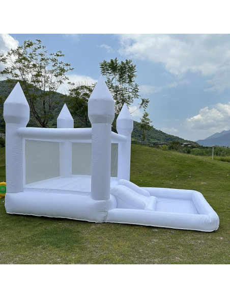 Casa de Rebote Inflable Pettool 3.96x2.44m con Tobogán y Piscina