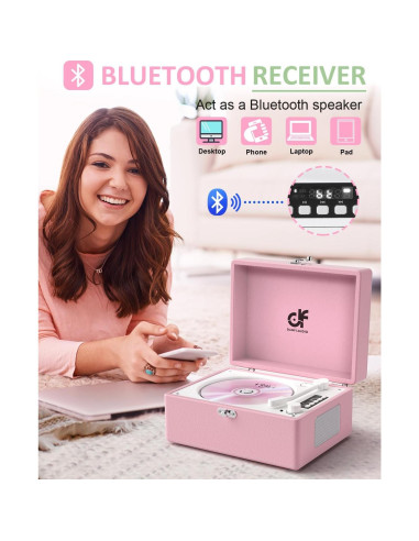 Reproductor de CD Bluetooth DANFI AUDIO DF-003 Rosa