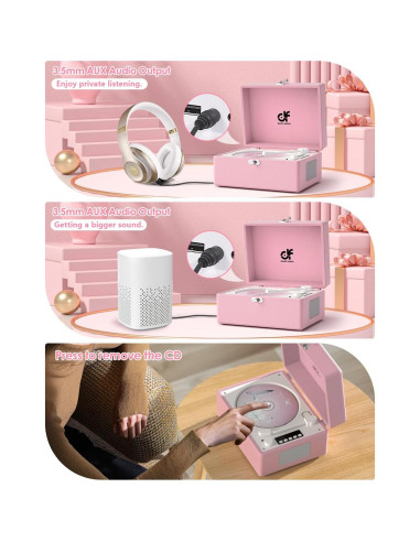 Reproductor de CD Bluetooth DANFI AUDIO DF-003 Rosa