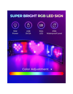 Cartel LED Programable Pak 3.6" x 14.7" Flexible con Control Remoto 2