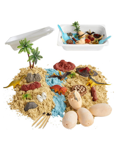 Caja Sensorial Beright con Arena de 2 Colores y Dinosaurios
