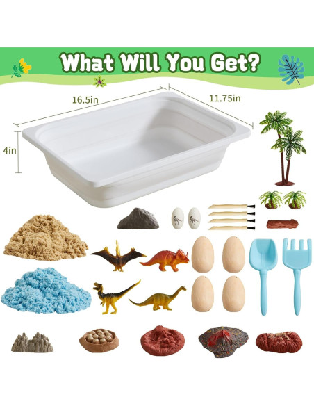 Caja Sensorial Beright con Arena de 2 Colores y Dinosaurios