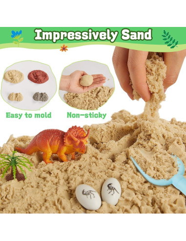 Caja Sensorial Beright con Arena de 2 Colores y Dinosaurios