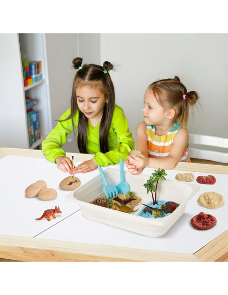 Caja Sensorial Beright con Arena de 2 Colores y Dinosaurios