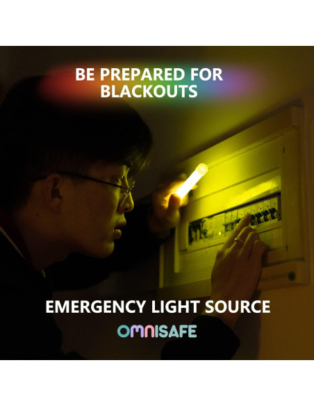 96 Palos de Luz Brillantes OMNISAFE 15 cm para Fiestas y Emergencias