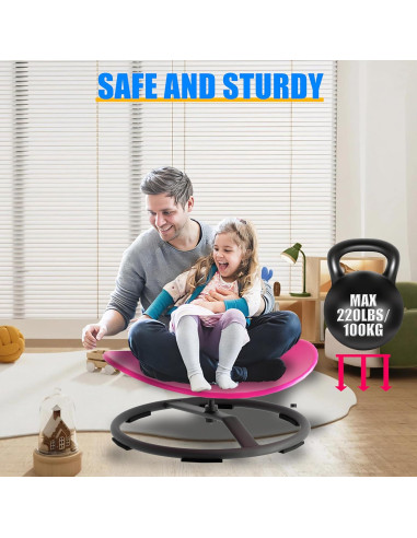 Silla Giratoria Sensorial CHICAURA para Niños Rosa 100 kg