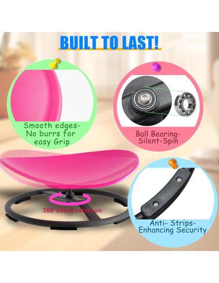 Silla Giratoria Sensorial CHICAURA para Niños Rosa 100 kg