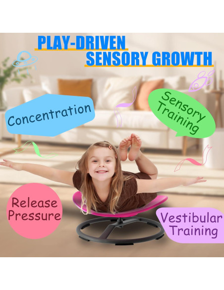 Silla Giratoria Sensorial CHICAURA para Niños Rosa 100 kg