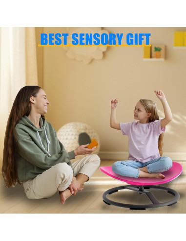 Silla Giratoria Sensorial CHICAURA para Niños Rosa 100 kg