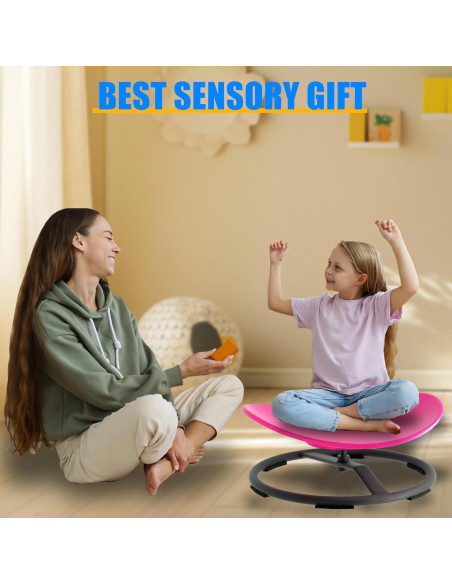 Silla Giratoria Sensorial CHICAURA para Niños Rosa 100 kg