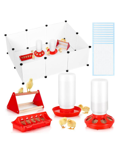 Caja de Cría para Pollitos ROSTIUTE con Comedero y Bebedero