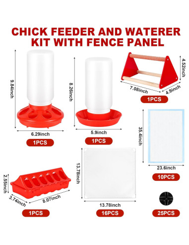 Caja de Cría para Pollitos ROSTIUTE con Comedero y Bebedero