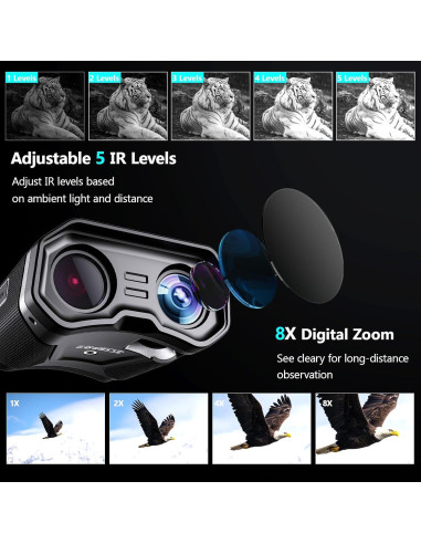Gafas de Visión Nocturna DOOCK 4K, Zoom 8X, Batería 5200mAh